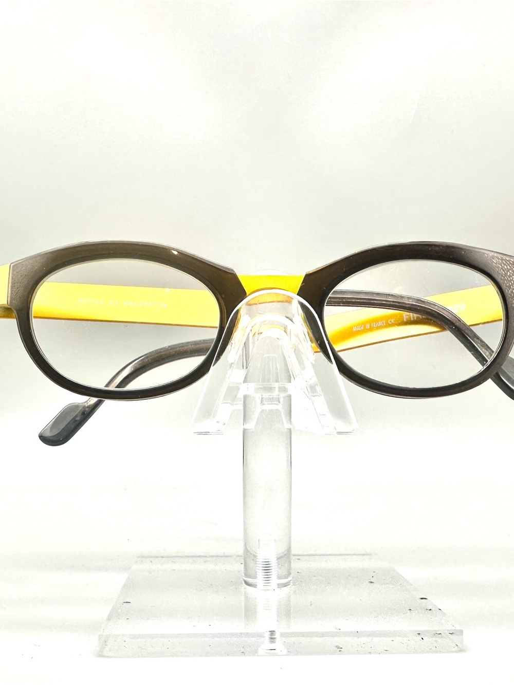 Anne et Valentin Fire U 129 Eyeglasses Brown Yellow Round Frame Made in France